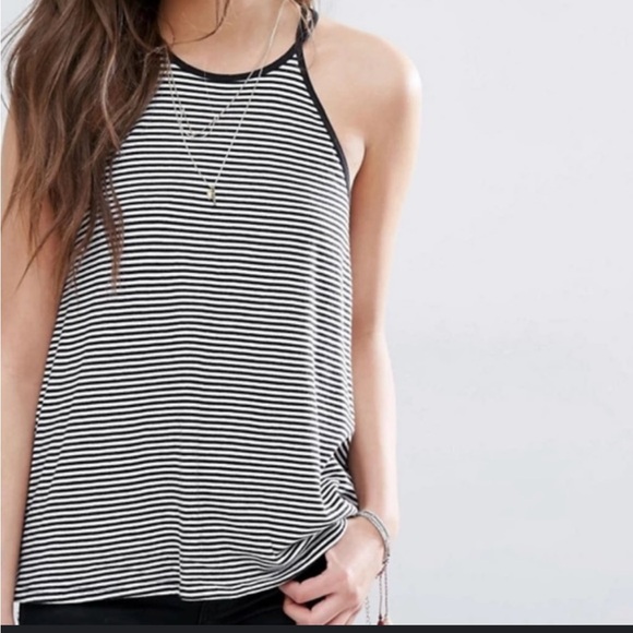 Billabong Black & white striped Knit Racerback Tank Top in size Medium - Picture 2 of 9